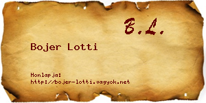 Bojer Lotti névjegykártya